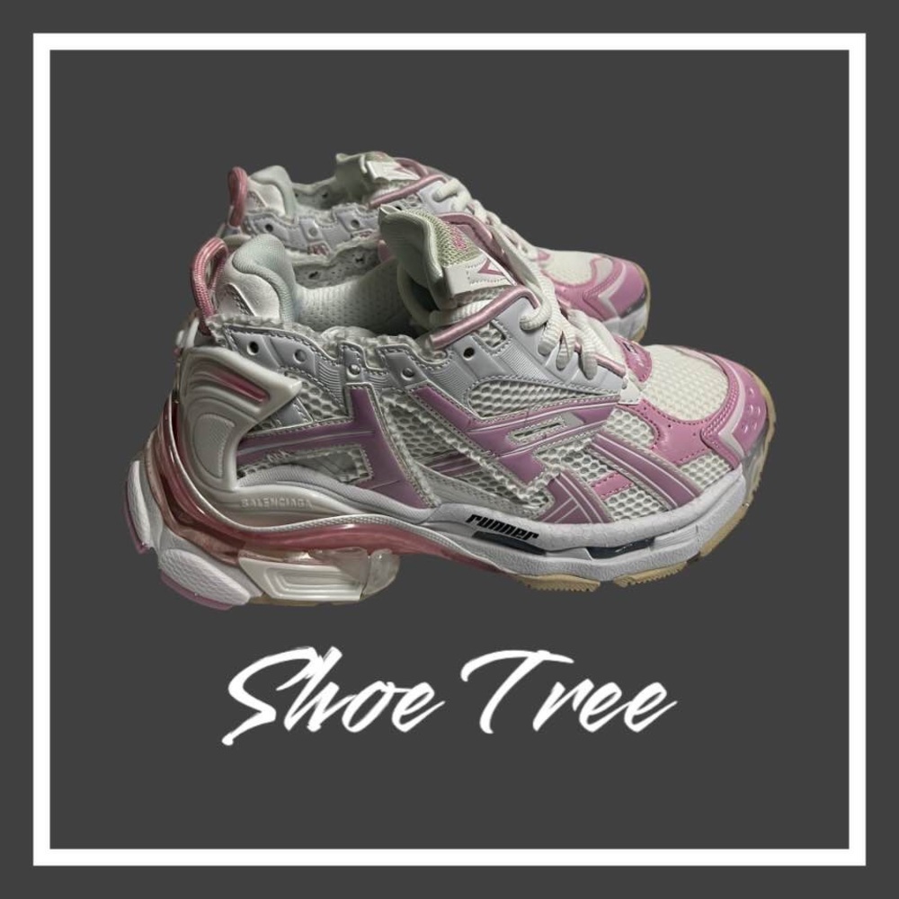 Balenciaga Runner Track Trainer Runners Sneakers Women Size 7 Sneaker Pink White